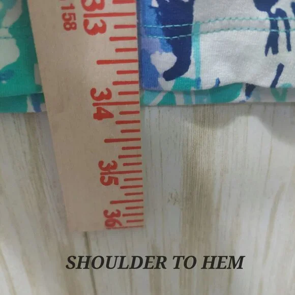 Lilly Pulitzer Women's Lula Dress XS Tropical Elephant Appeal Turquoise/Blue - Picture 10 of 13